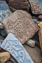 Praying stones on the Kailash Kora