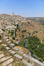 City view with the ancient cave dwellings