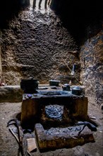 Old kitchen in a tibetan tempel in the kingdom of Guge