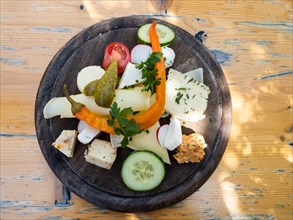 Appetisingly arranged cheese platter