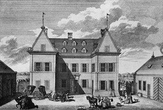 Historical view of Almoshof Castle
