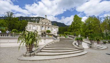 Staircase and Royal Villa Linderhof Castle
