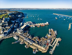 Brixham Harbour from a drone