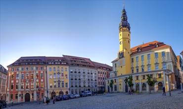 Panoramic photo of Bautzen town hall on the main market square