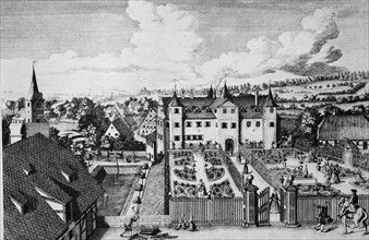 Historical view of Neunhof Castle near Lauf