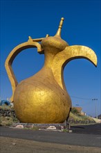 Huge tea pot monument in the Asir mountains near Jizan