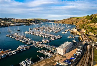 Darthaven Marina and Waterhead Creek on the River Dart from a drone