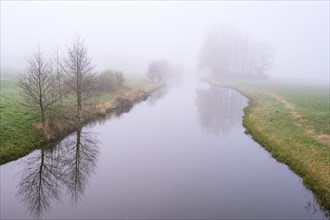The river Hunte in winter near Nebel