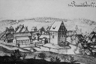Historical view of Simmelsdorf Castle