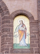 Detail on the church front of Tanzenberg Castle