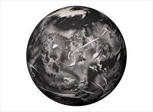 Digitally rendered planet Mercury isolated on white background