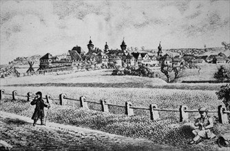 Historical view of Lichtenau Castle