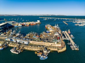 Brixham Harbour from a drone