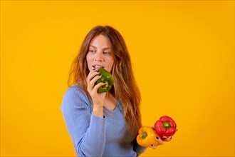 Vegan woman with green