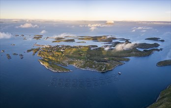 Aerial view of Husoy Island