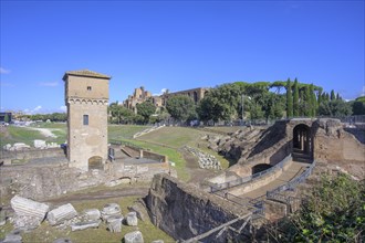 View of the Circus Maximus with Torre di Moletta