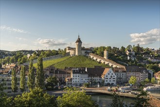 View of the old town of Schaffhausen with the Munot fortress