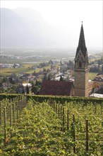 Parish Church of St. Quirikus and Julitta in Tramin with the highest brick church tower in Tyrol