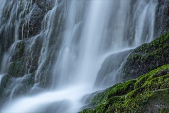 Fresh and beautiful waterfalls in a mountain stream in spring. La Serva