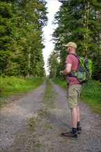 Man hiking in the forest