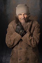 Elderly man in winter outfit