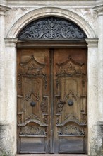 Door of the former Baumburg monastery church of St. Margareta