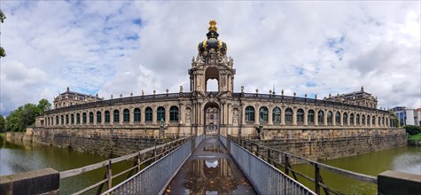 Panorama photo of the Dresden Zwinger with the Crown Gate