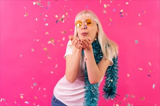 Birthday confetti party with sunglasses