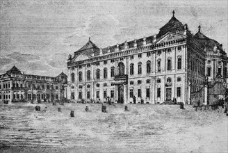 Historical view of the Residenz in Wuerzburg