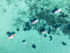 Fishing boats from above