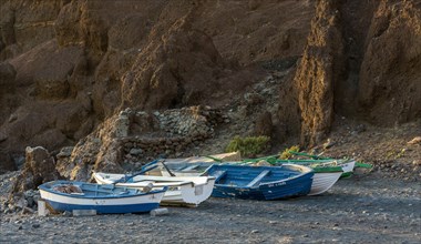 Small wooden boats on the beach of El Golfo