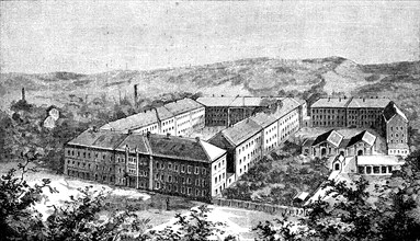 The porcelain factory in the Triebisch valley in 1880