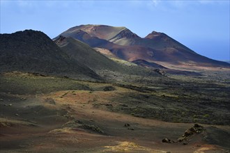 Colourful landscape with volcanoes in Timanfaya National Park