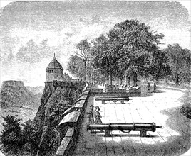 Cannons on the platform of Koenigstein Fortress in 1870
