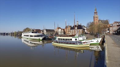 Panorama of the museum harbour and historic ships