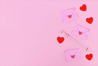 Valentine's day flat lay with love letters