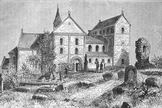 St. Peter's Church on the Petersberg near Halle in Saxony-Anhalt in 1875