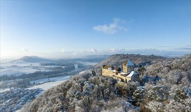 Hohenklingen Castle above Stein am Rhein in winter