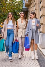 Women shopping friends having fun