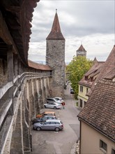 Covered Wehrang on the Rothenburg town wall