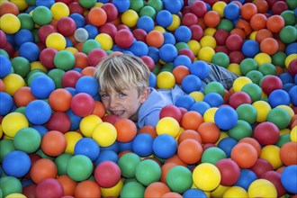 Play in sea of balls on the old amusement park Braendesgardshaven or Joboland at Svaneke