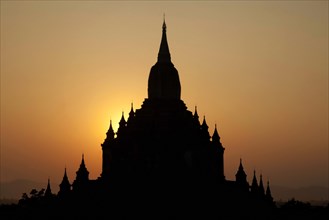 Silhouette of Buddhist temple