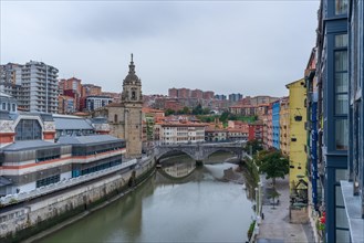 San Anton bridge in the city of Bilbao in Vizcaya. Basque Country