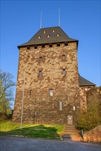 Historic former residential tower of Nideggen Castle from the 12th century today first castle museum in of North Rhine-Westphalia