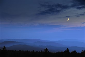 View over the Vosges mountains at night