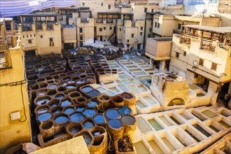 Famous tannery in sunny Fez