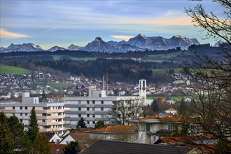 View of Kempten with alpine chain