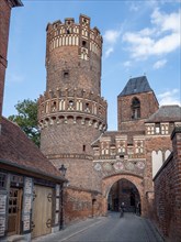 Gothic brick city wall and Neustaedter Tor