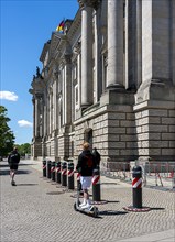 Security bollards on the west wing of the Reichstag building