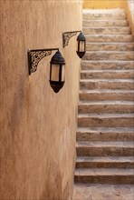 Staircase with lanterns at Nizwa Fort